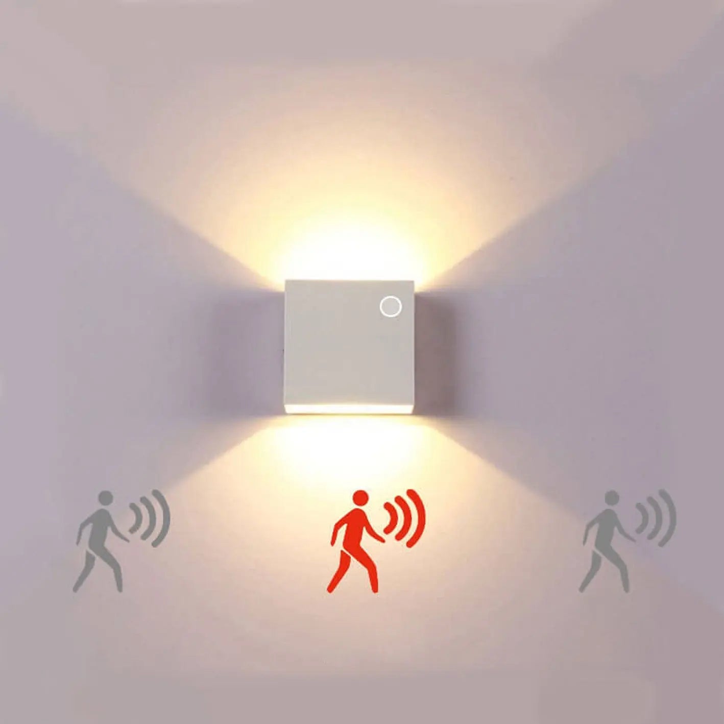 Modern Simple Square LED Body Sensor Wall Sconce Lamp Cuvalon