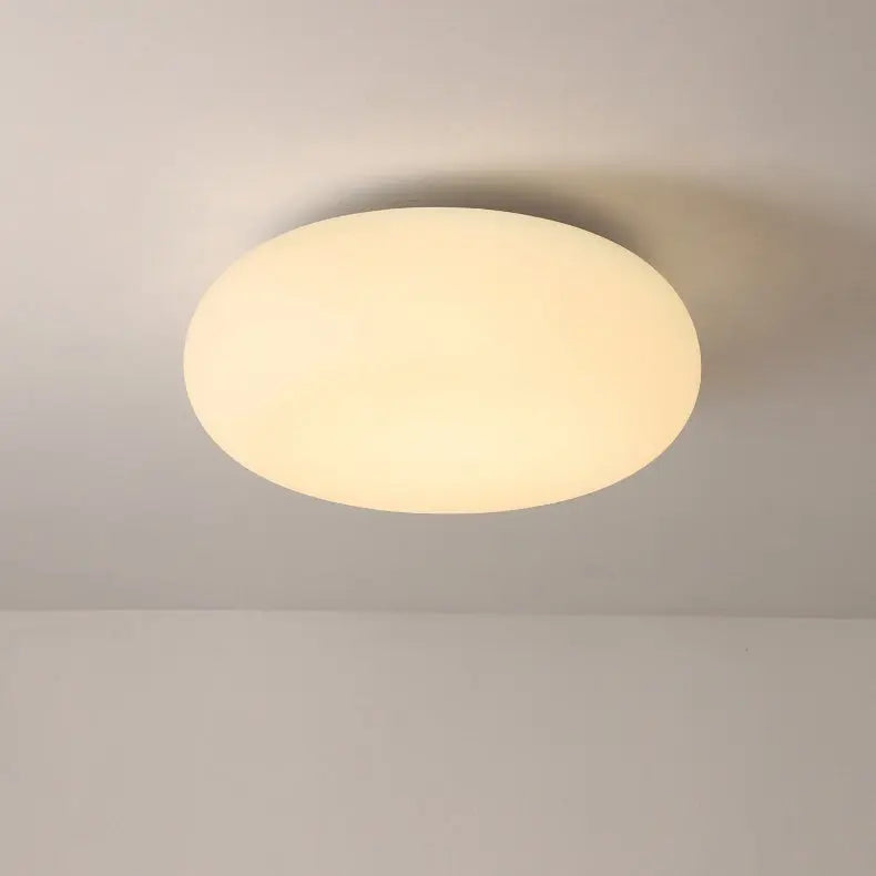 Modern Minimalist Oval Iron PE LED Flush Mount Ceiling Light For Bedroom Cuvalon