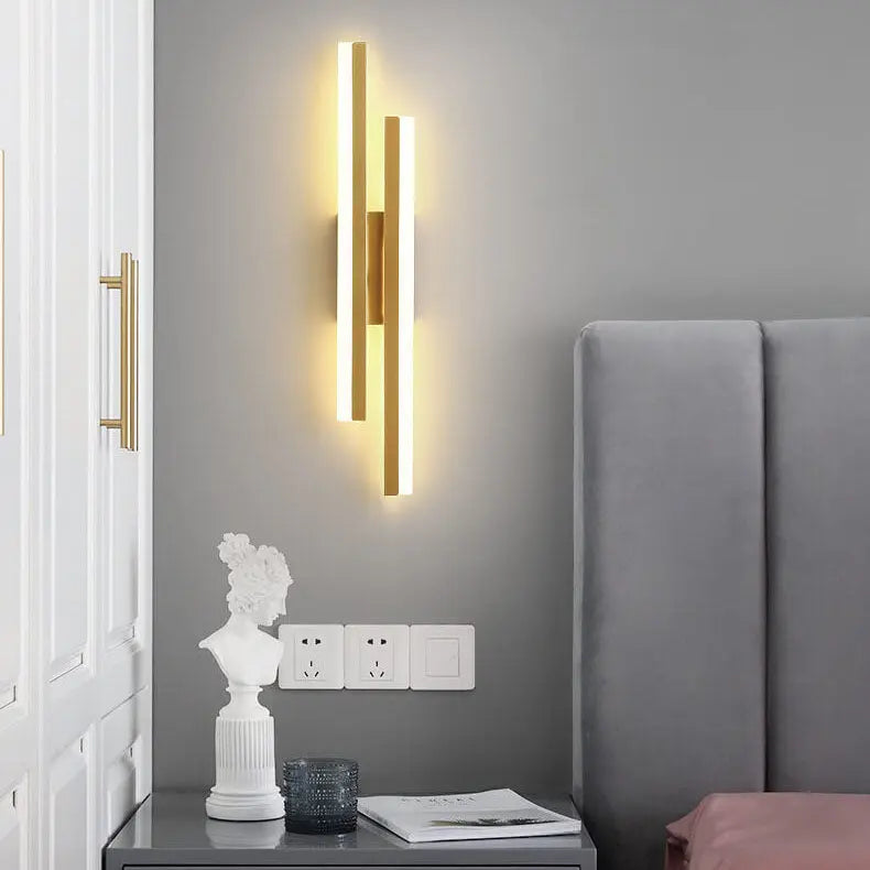 Modern Minimalist Lines Iron Acrylic LED Wall Sconce Lamp Cuvalon