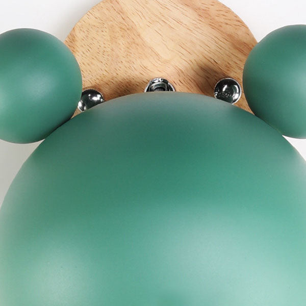 Nordic Cartoon Bear Dome 1-Light Kids Wall Sconce Lamp Cuvalon