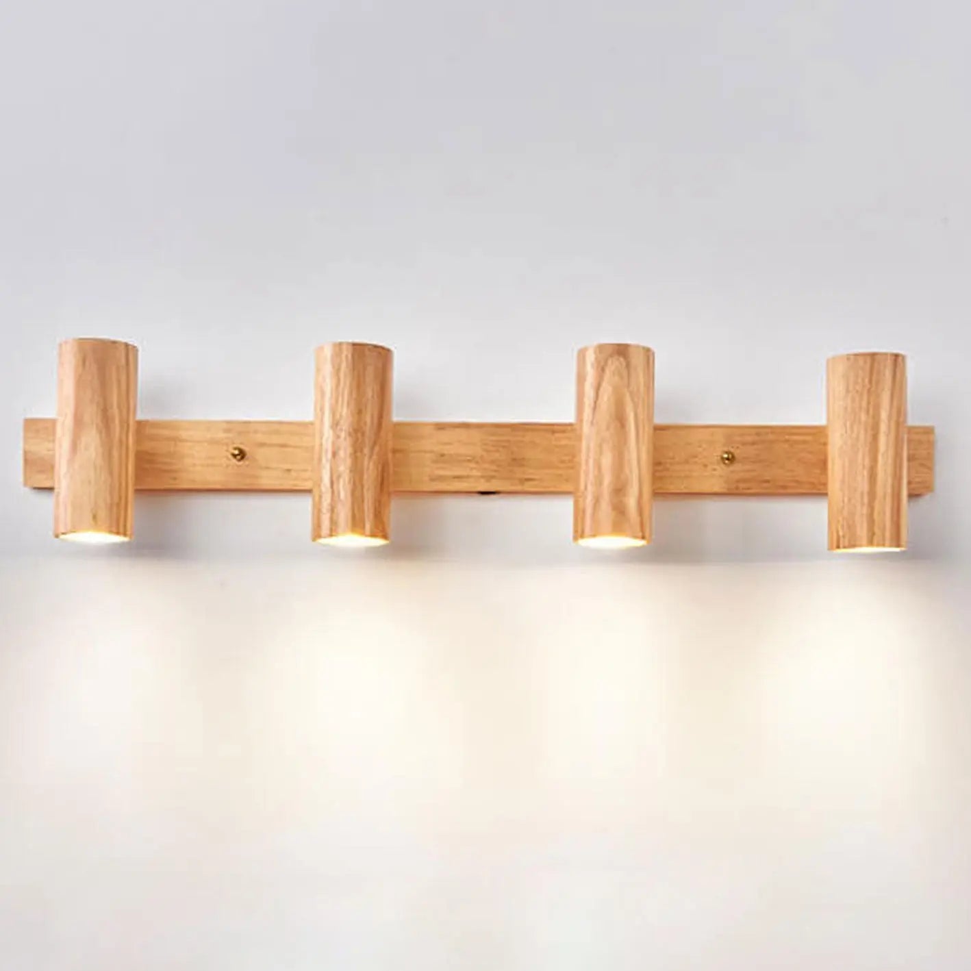 Modern Minimalist Wood Track Spotlight 1/2/3 Light Wall Sconce Lamp Cuvalon