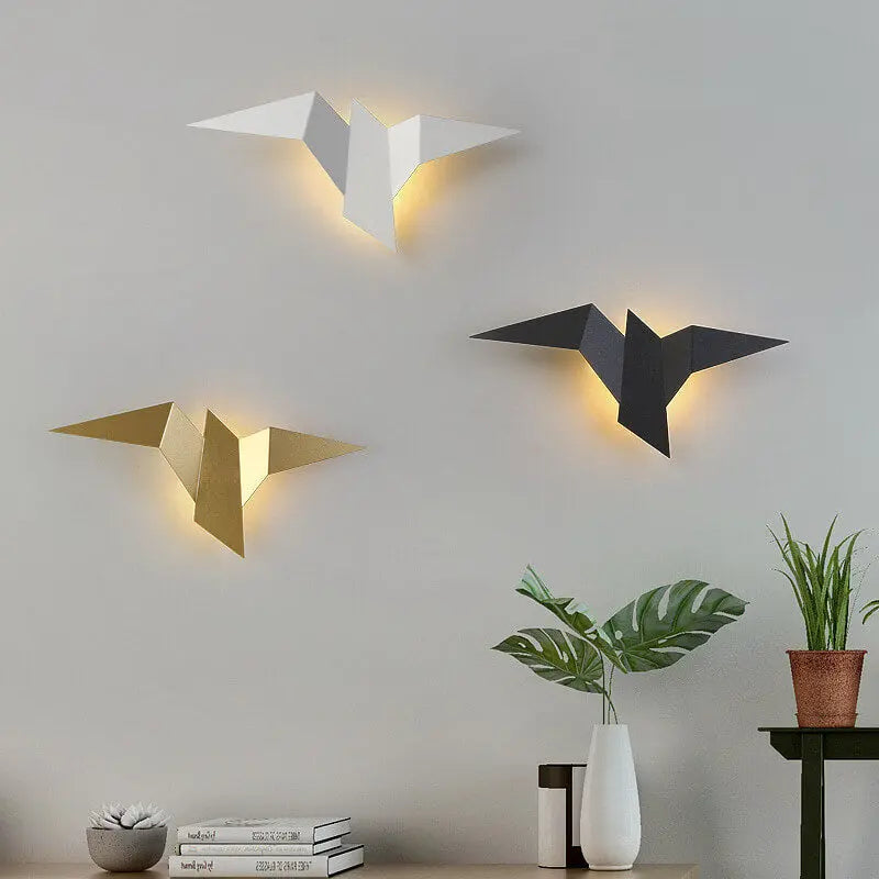 Modern Creative Flying Bird Metal 1-Light LED Wall Sconce Lamps Cuvalon