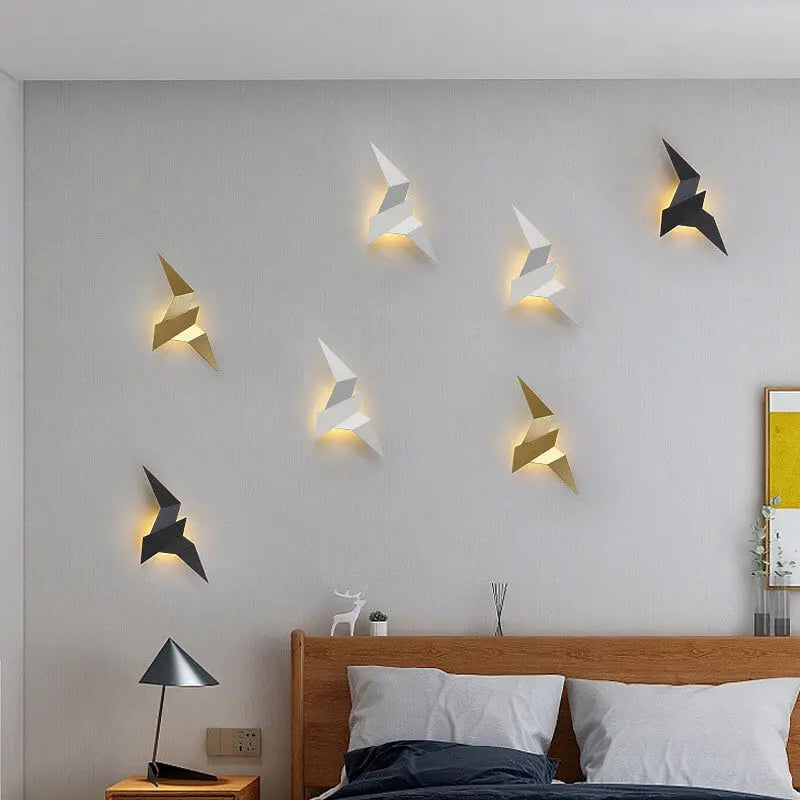 Modern Creative Flying Bird Metal 1-Light LED Wall Sconce Lamps Cuvalon