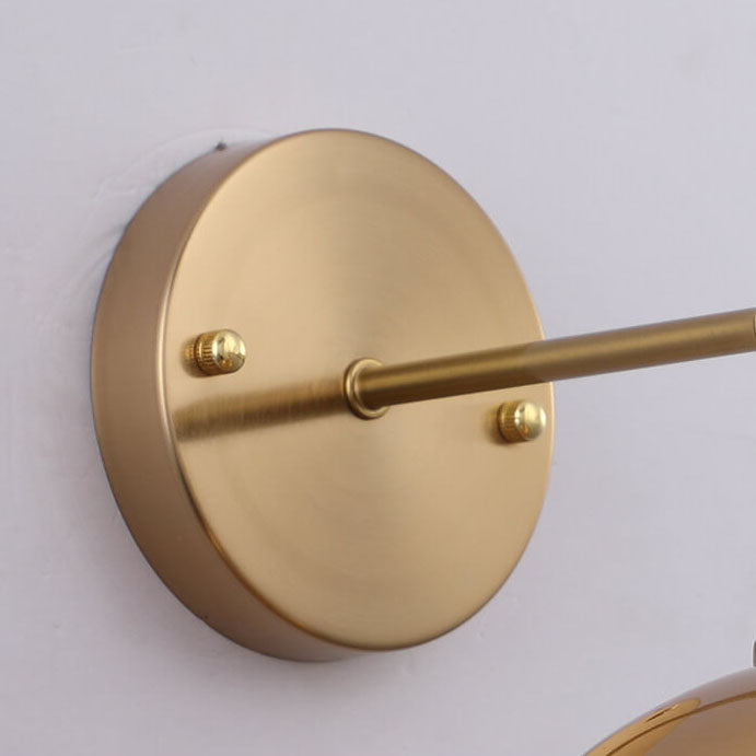Modern Simple Iron Plated Brass Cone Round 1-Light Wall Sconce Lamp Cuvalon