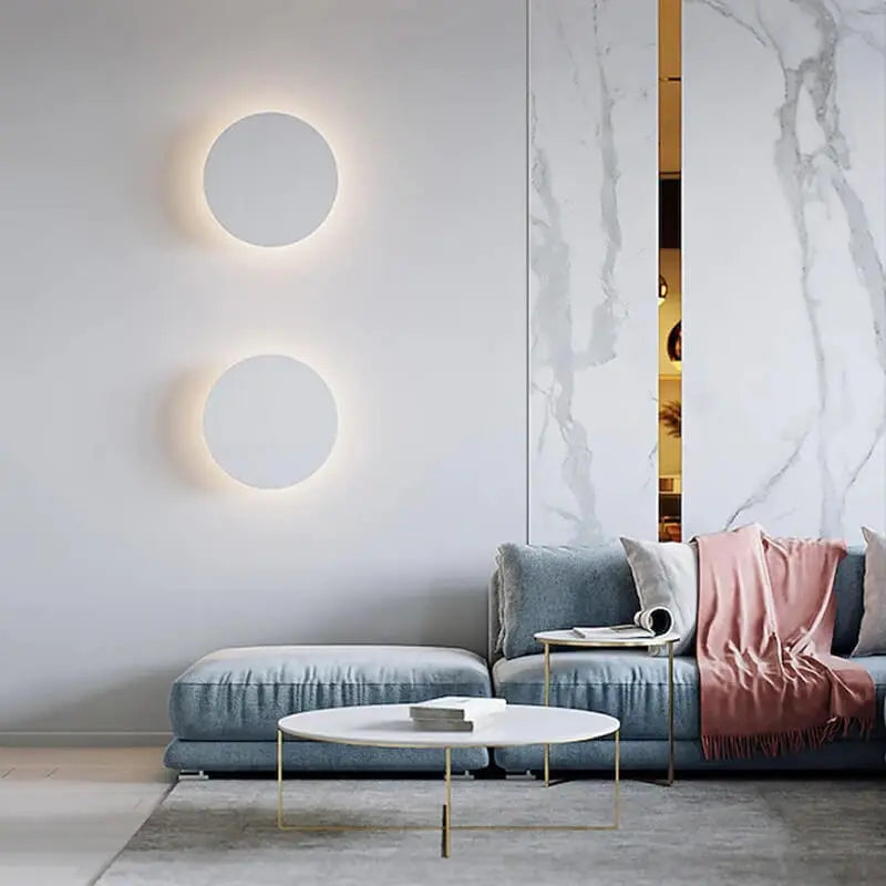 Modern Minimalist Colorful Round Iron LED Wall Sconce Lamp Cuvalon