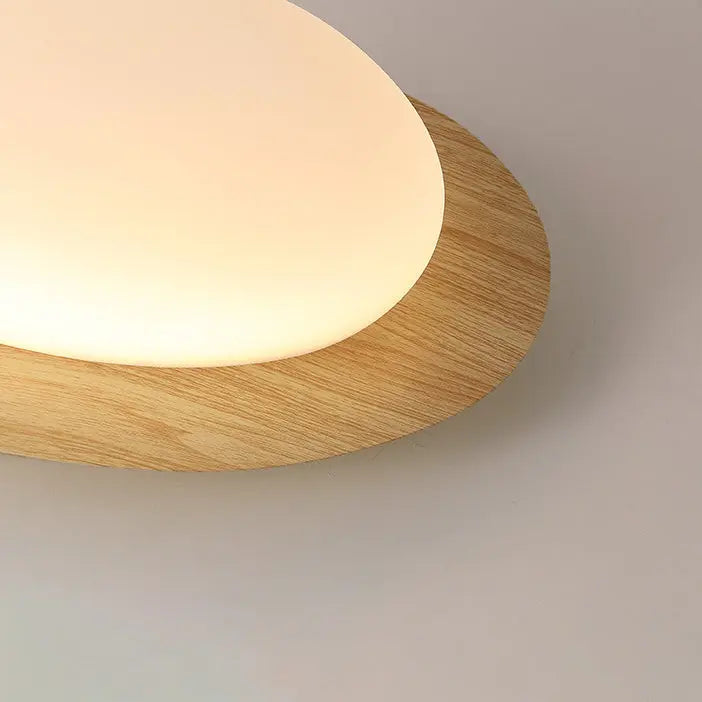 Contemporary Scandinavian Pebble Shape Iron Acrylic LED Flush Mount Ceiling Light For Bedroom Cuvalon