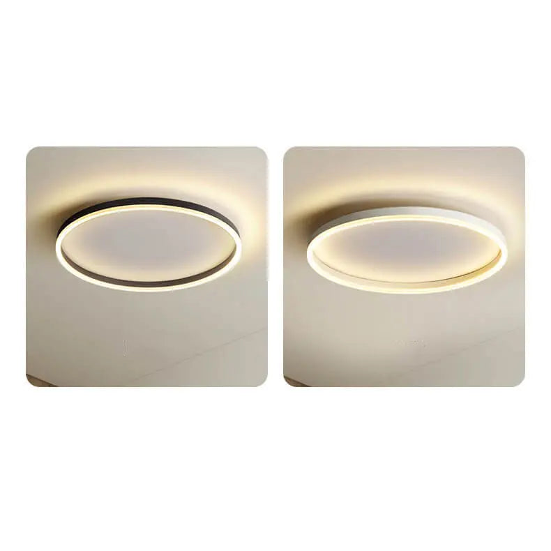 Nordic Minimalist Circle Ring Iron Acrylic LED Flush Mount Ceiling Light Cuvalon