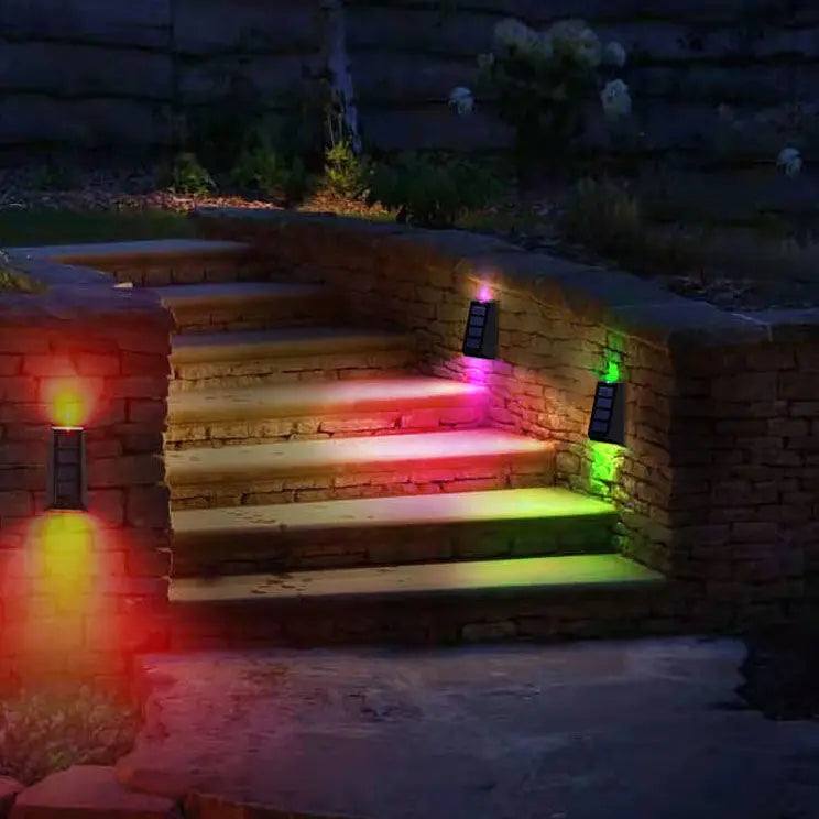 Solar Simple Trapezoid Outdoor RGB Patio LED Wall Sconce Lamp Cuvalon