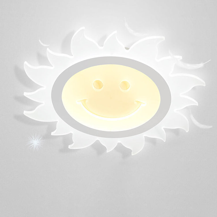 Creative Cartoon Smiley Sun LED Flush Mount Ceiling Light Cuvalon