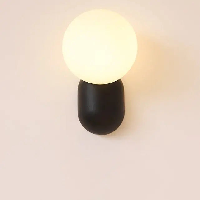Macaron Cream Style Resin Glass Ball 1-Light Wall Sconce Lamp Cuvalon