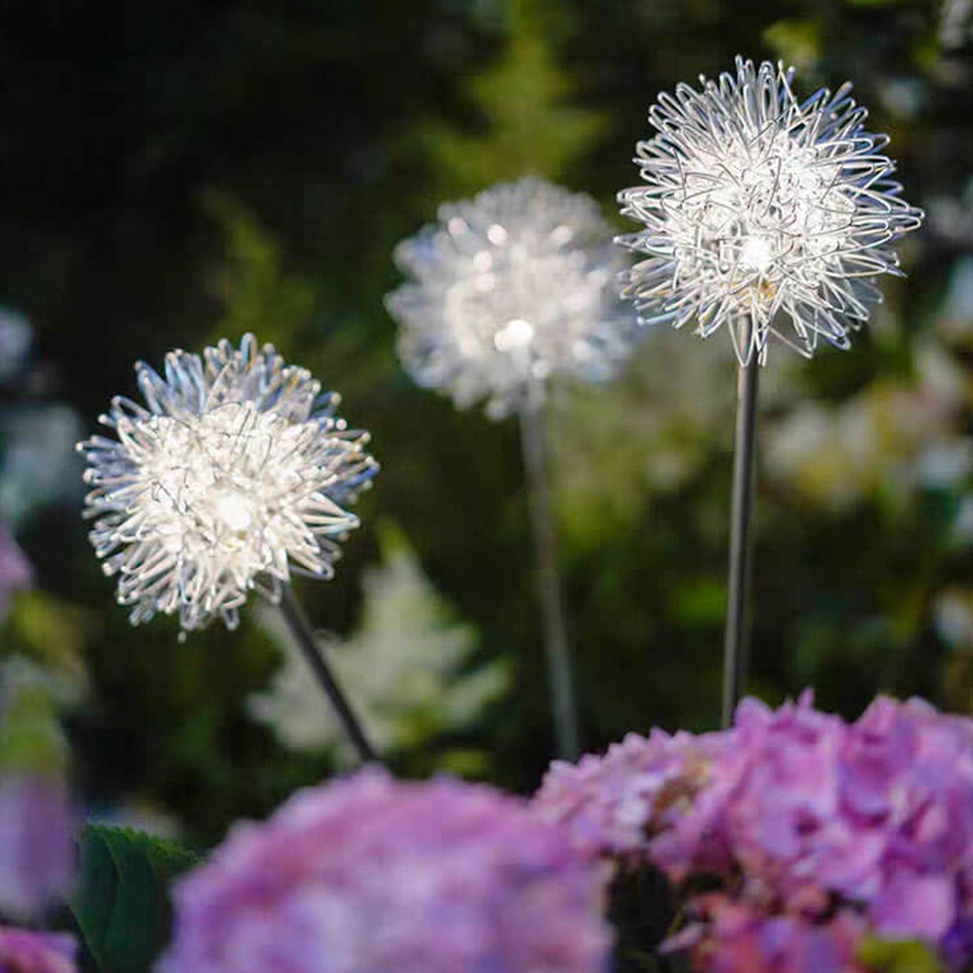 Solar Dandelion Aluminum Wire Globe Light LED Outdoor Waterproof Luminous Garden Insert Ground Landscape Light Cuvalon
