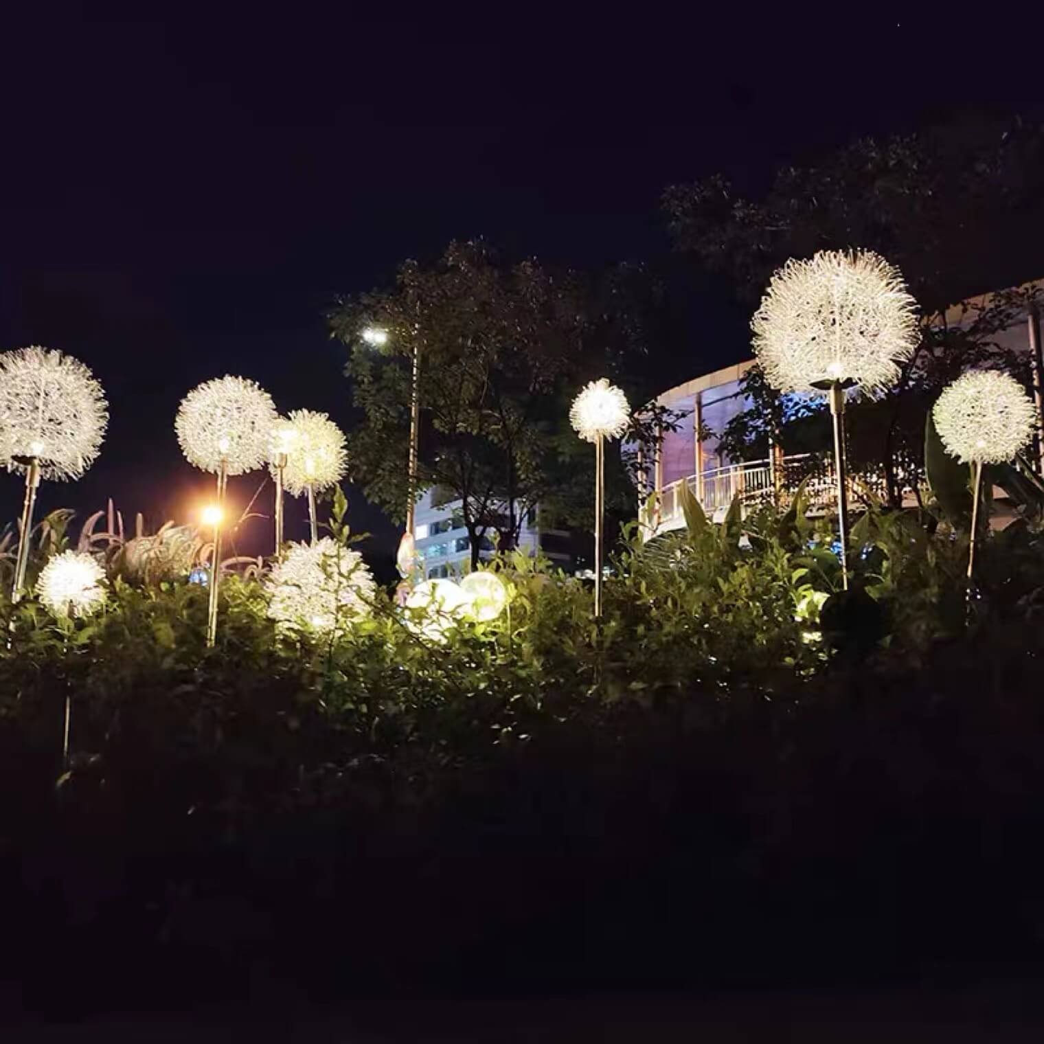 Solar Dandelion Aluminum Wire Globe Light LED Outdoor Waterproof Luminous Garden Insert Ground Landscape Light Cuvalon