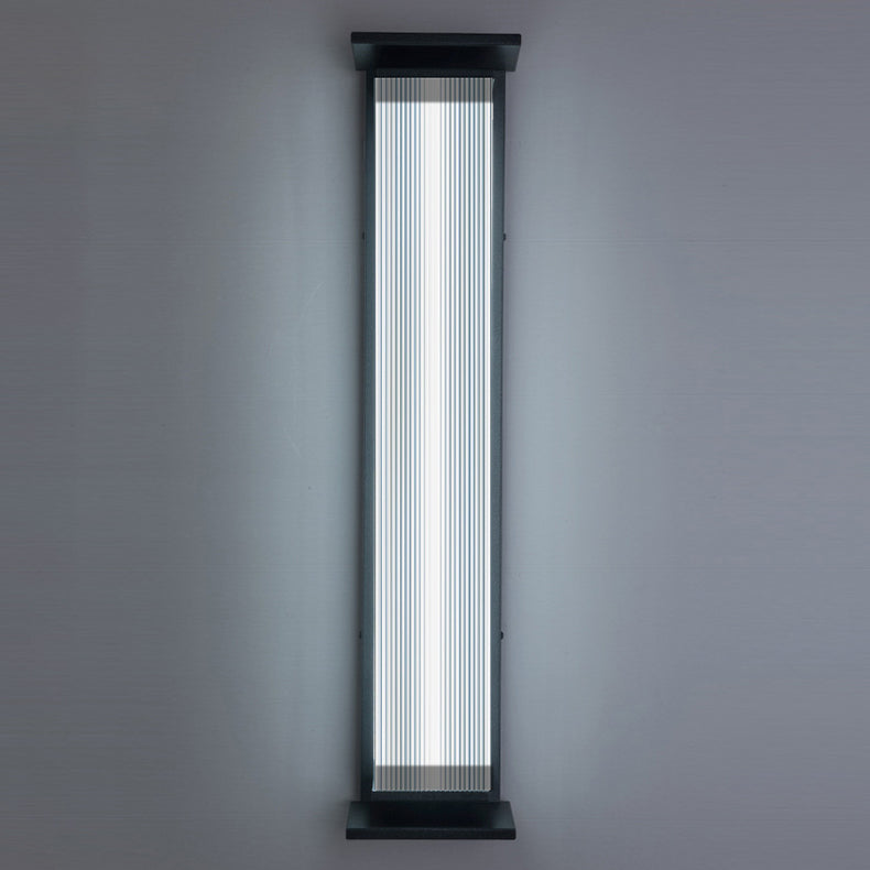 Modern Minimalist Waterproof Rectangular Stainless Steel Acrylic LED Wall Sconce Lamp For Outdoor Patio Cuvalon