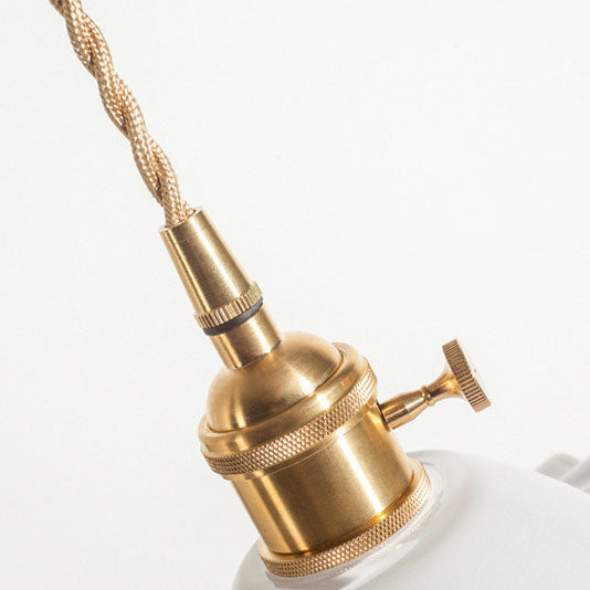 Traditional Vintage Round Ripple Brass Glass 1-Light Pendant Light For Living Room Cuvalon