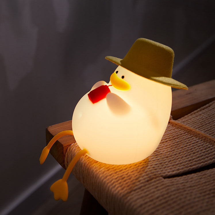 Creative Cartoon Silicone Duck Pat  LED Night Light Table Lamp Cuvalon