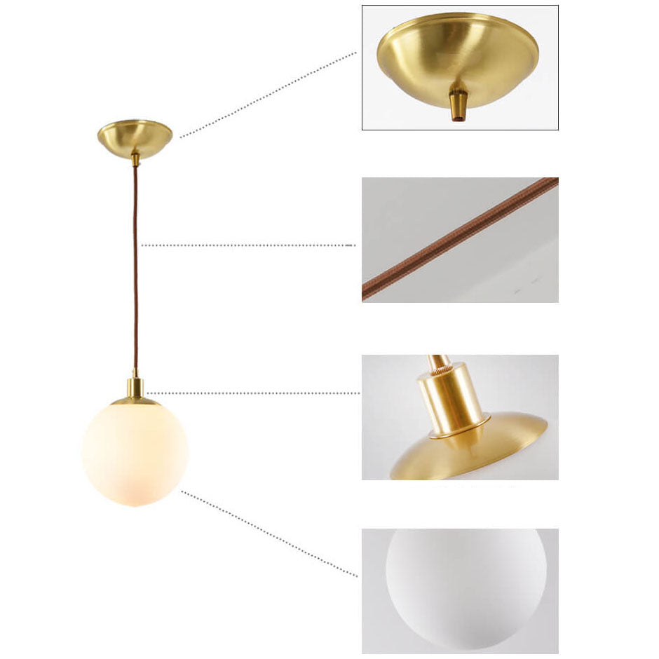 Nordic Minimalist White Orb 1-Light Pendant Light Cuvalon