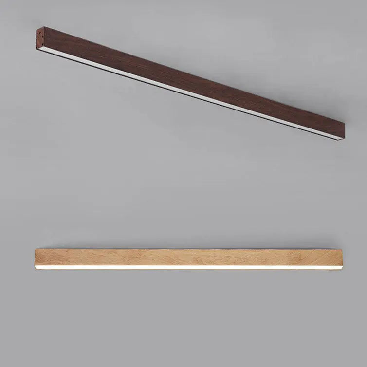Modern Minimalist Wood Grain Aluminum Strips LED Flush Mount Ceiling Light Cuvalon