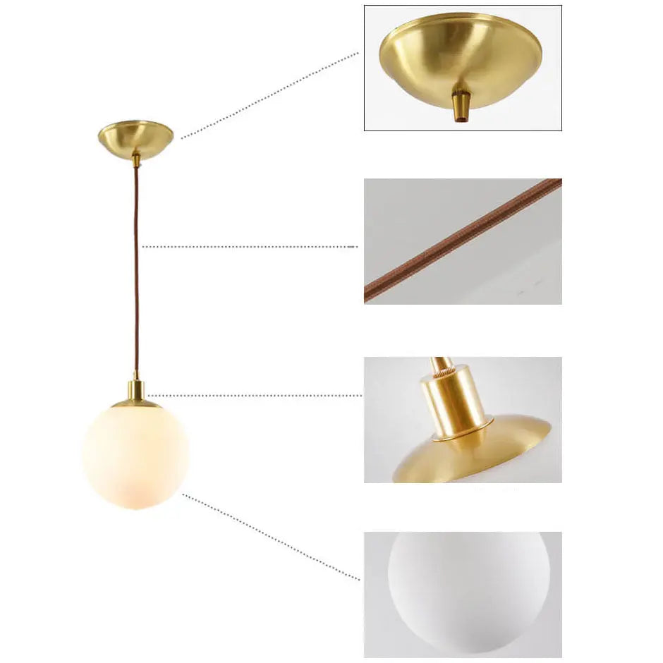 Nordic Minimalist White Orb 1-Light Pendant Light Cuvalon