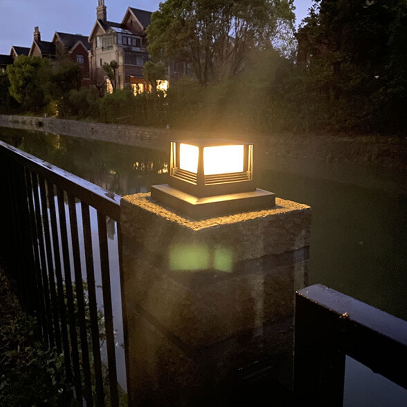 Outdoor Solar Pillar Head Light Square Pillar Head Light Garden Light Cuvalon