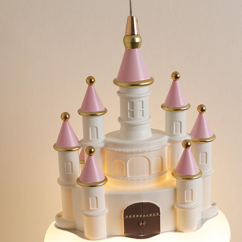 Contemporary Nordic Kids Resin PVC PE Castle 1-Light Pendant Light For Bedroom Cuvalon