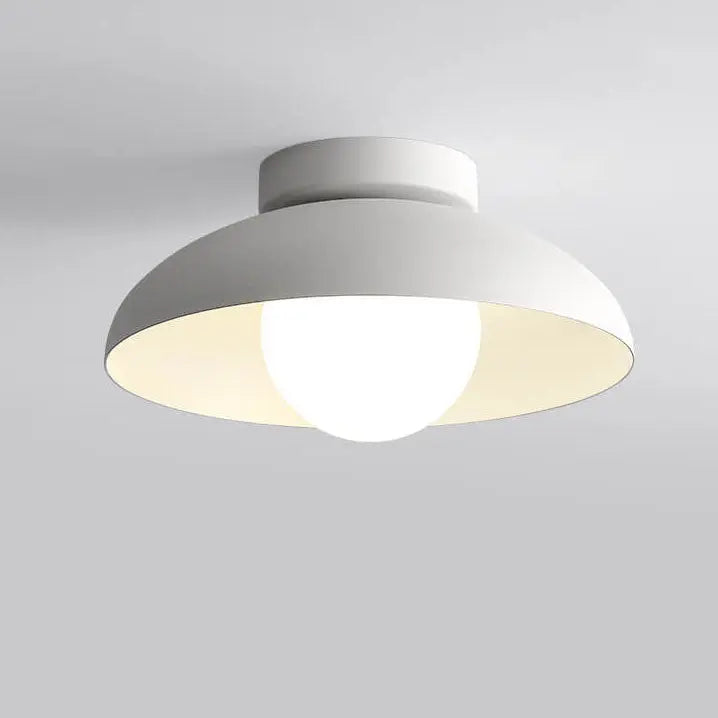 Japanese Wabi-sabi Iron Glass 1-Light Semi-Flush Mount Light Cuvalon