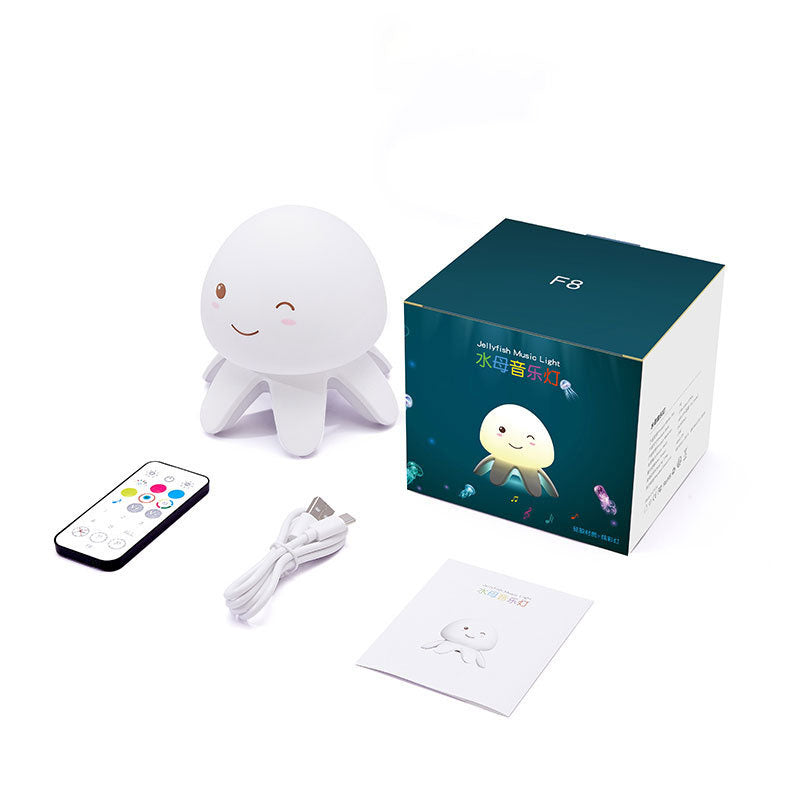 Creative Silicone Jellyfish Music USB Rechargeable Remote Control LED Night Light Table Lamp Cuvalon