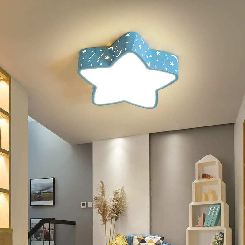 Cartoon Creative Star Shape LED Flush Mount Ceiling Light Cuvalon