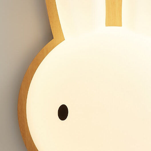 Modern Funny Bunny Kids Iron Acrylic LED Flush Mount Light Cuvalon