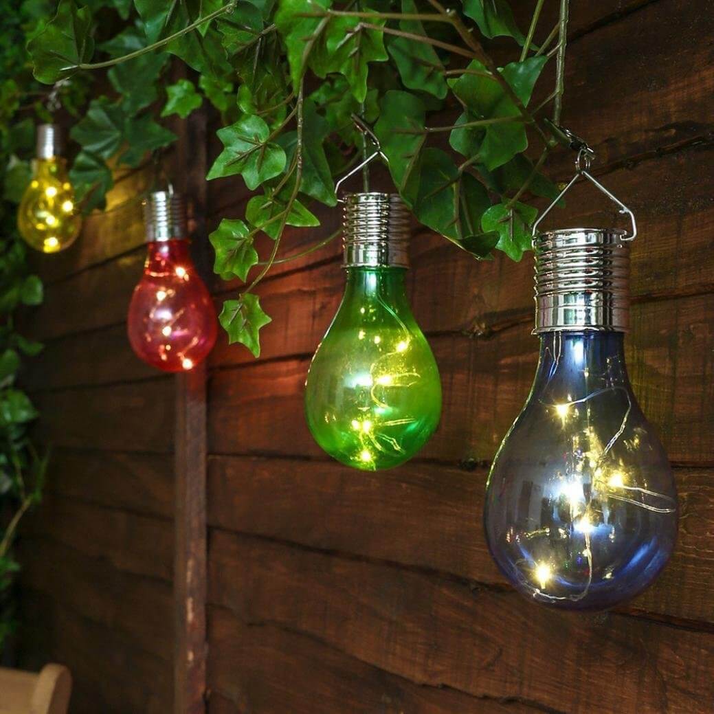 Creative Color Bulbs Plastic Solar LED Outdoor Hanging Light Cuvalon