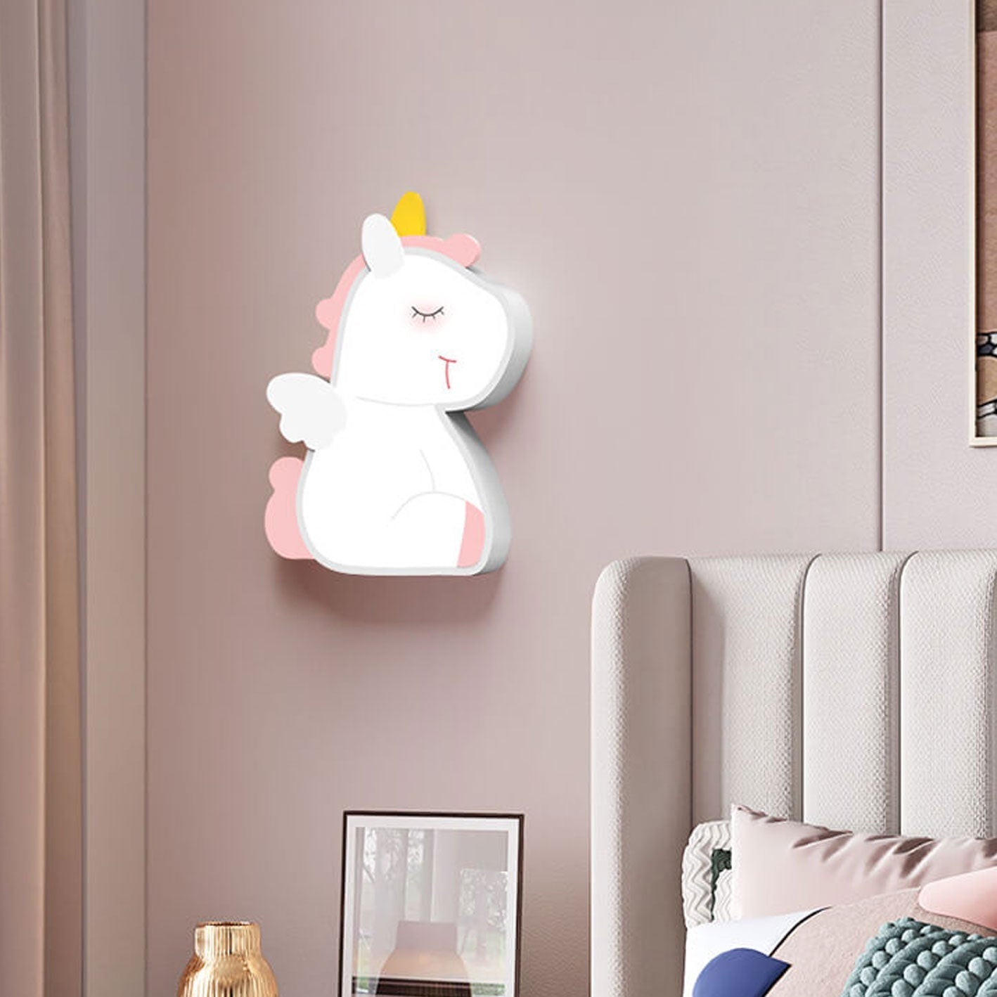 Creative Cartoon Rabbit Unicorn Kids LED Wall Sconce Lamp Cuvalon