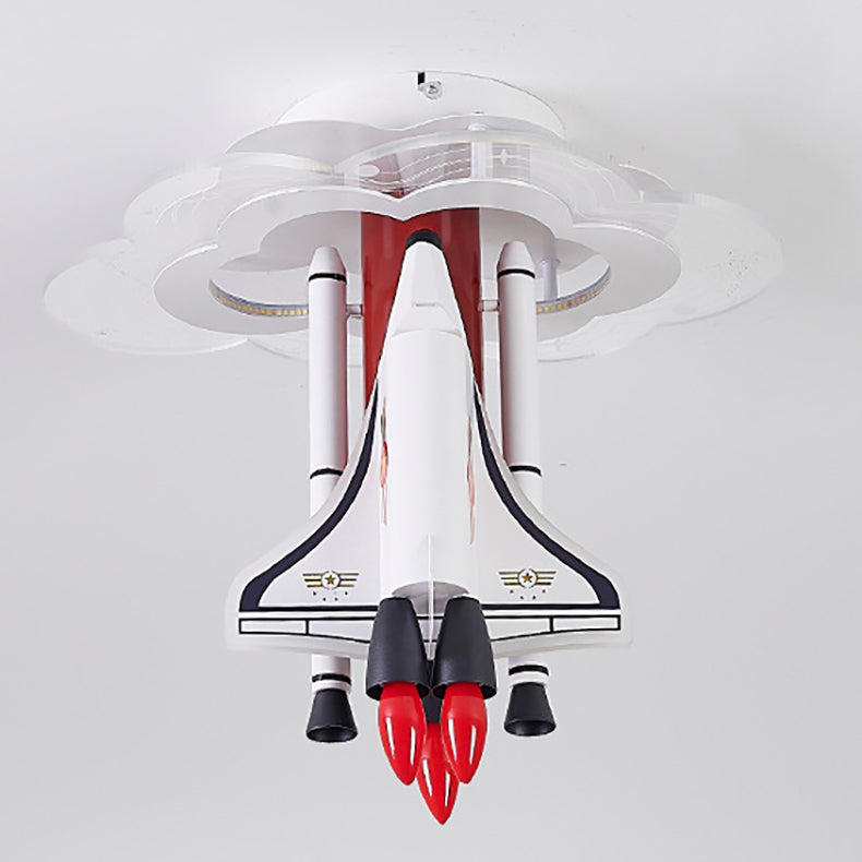 Contemporary Creative Iron Cartoon Aerospace Rocket Acrylic LED Kids Flush Mount Ceiling Light For Living Room Cuvalon
