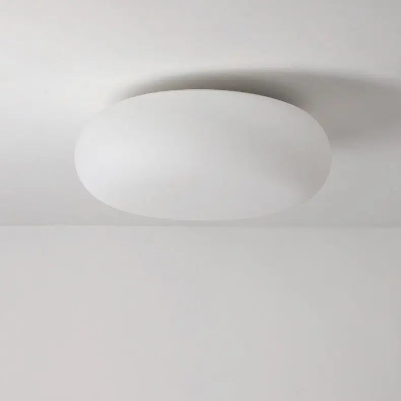 Modern Minimalist Oval Iron PE LED Flush Mount Ceiling Light For Bedroom Cuvalon
