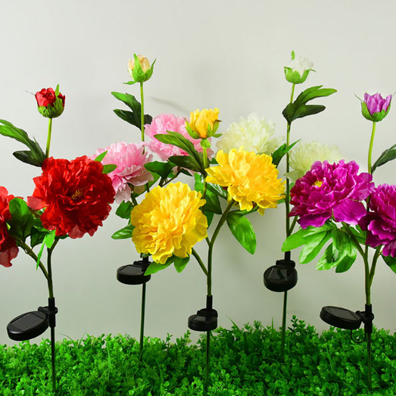Contemporary Creative Solar Peony Flower LED Waterproof Lawn Landscape Insert Light For Outdoor Patio Cuvalon