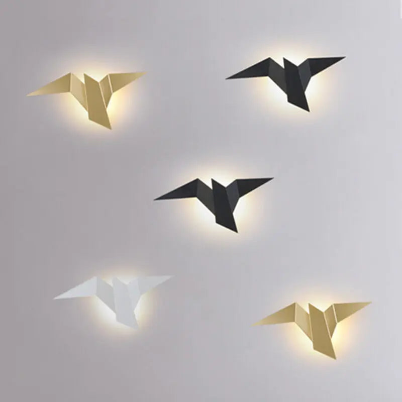 Modern Creative Flying Bird Metal 1-Light LED Wall Sconce Lamps Cuvalon