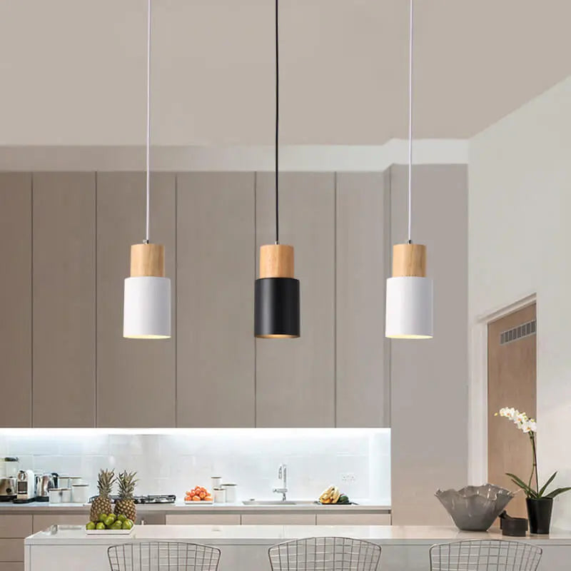 Nordic Macaron Cylinder Aluminum 1-Light Single LED Pendant Light Cuvalon
