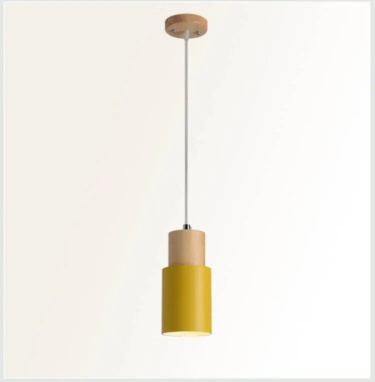 Nordic Macaron Cylinder Aluminum 1-Light Single LED Pendant Light Cuvalon