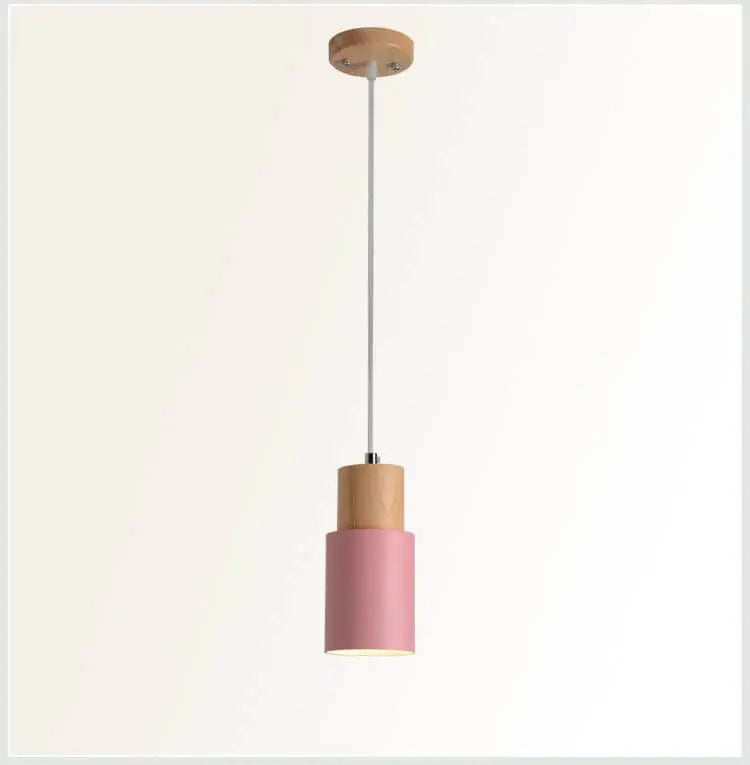 Nordic Macaron Cylinder Aluminum 1-Light Single LED Pendant Light Cuvalon