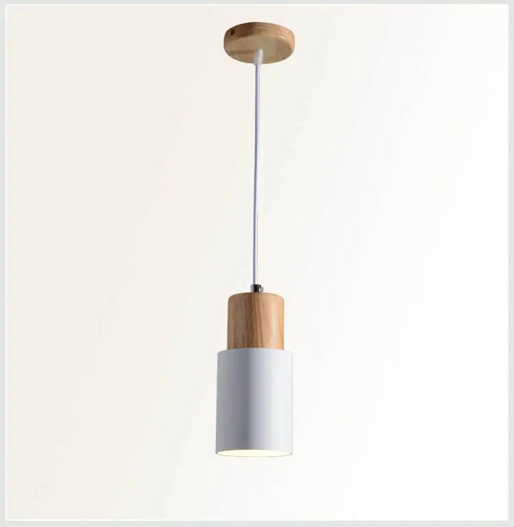 Nordic Macaron Cylinder Aluminum 1-Light Single LED Pendant Light Cuvalon