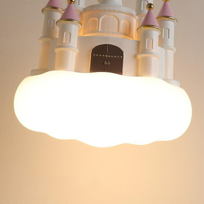 Contemporary Nordic Kids Resin PVC PE Castle 1-Light Pendant Light For Bedroom Cuvalon
