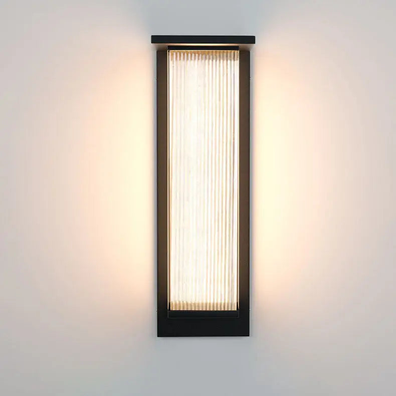 Modern Minimalist Solar Waterproof Rectangular Stainless Steel Acrylic LED Outdoor Wall Sconce Lamp For Outdoor Patio Cuvalon