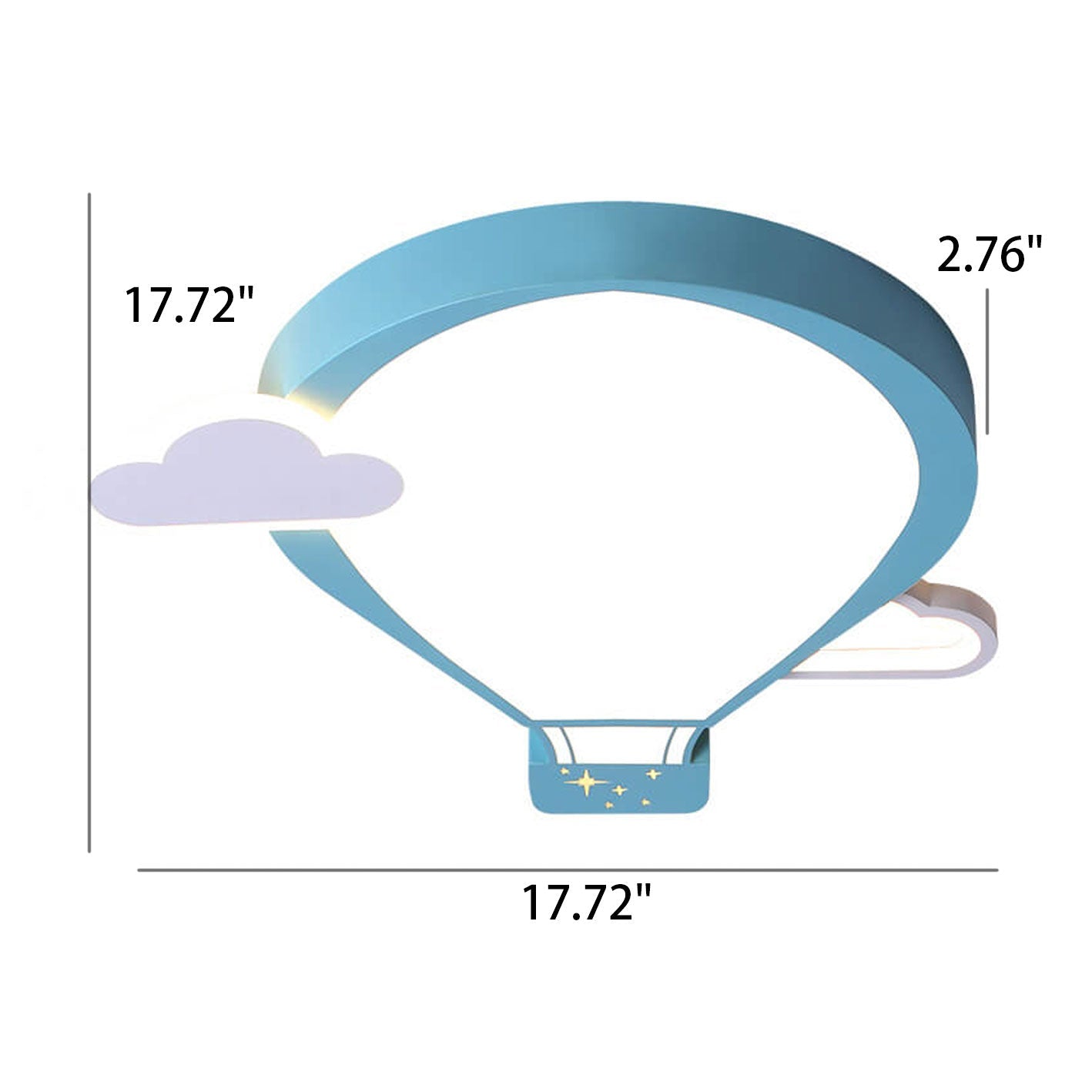 Cartoon Hot Air Balloon Kid LED Flush Mount Ceiling Light Cuvalon
