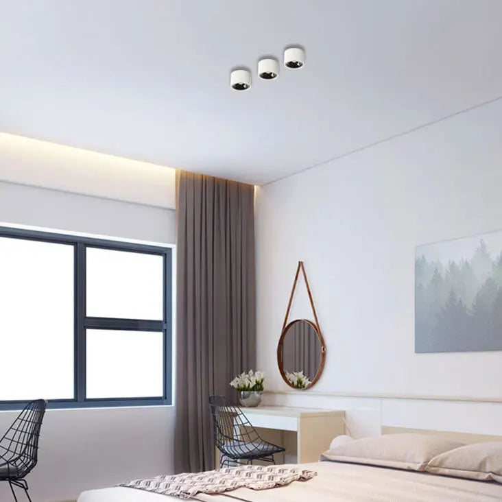 Modern Minimalist Round Spotlight Adjustable LED Flush Mount Ceiling Light Cuvalon