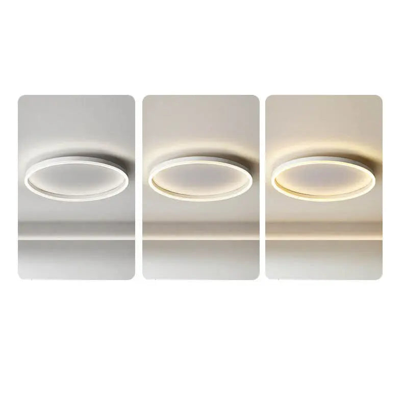 Nordic Minimalist Circle Ring Iron Acrylic LED Flush Mount Ceiling Light Cuvalon