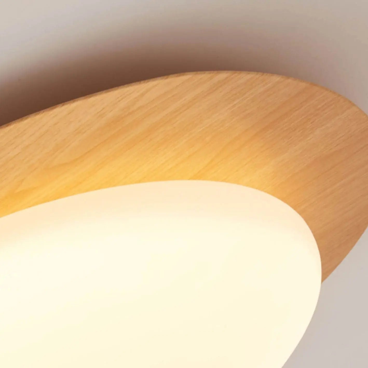Nordic Iron Wood Grain Pebble LED Flush Mount Ceiling Light Cuvalon