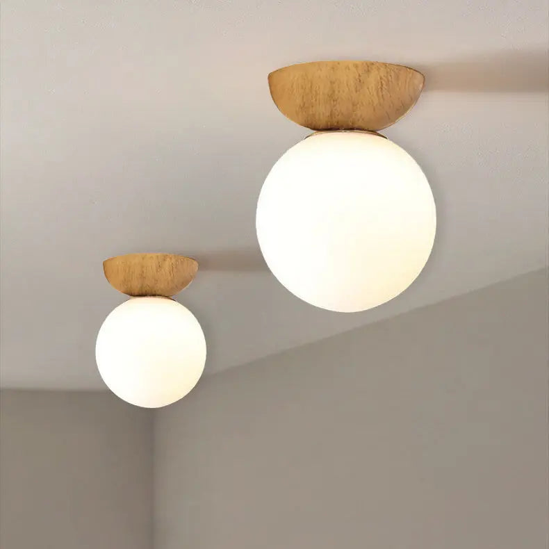 Modern Minimalist Glass Iron Orb 1-Light Semi-Flush Mount Light/Pendant Light for Living Room Cuvalon
