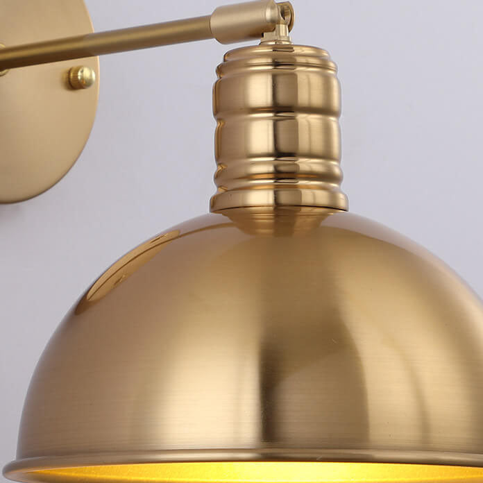 Modern Simple Iron Plated Brass Cone Round 1-Light Wall Sconce Lamp Cuvalon