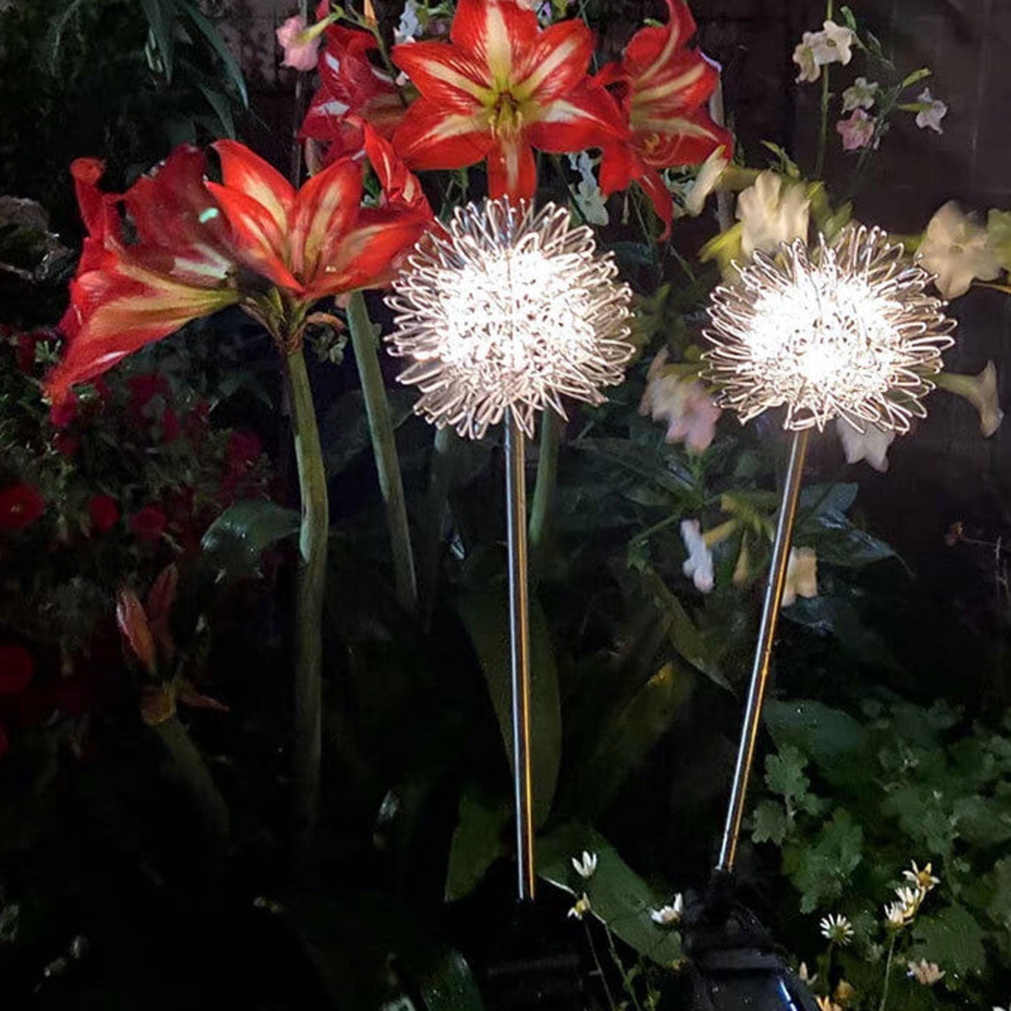 Solar Dandelion Aluminum Wire Globe Light LED Outdoor Waterproof Luminous Garden Insert Ground Landscape Light Cuvalon