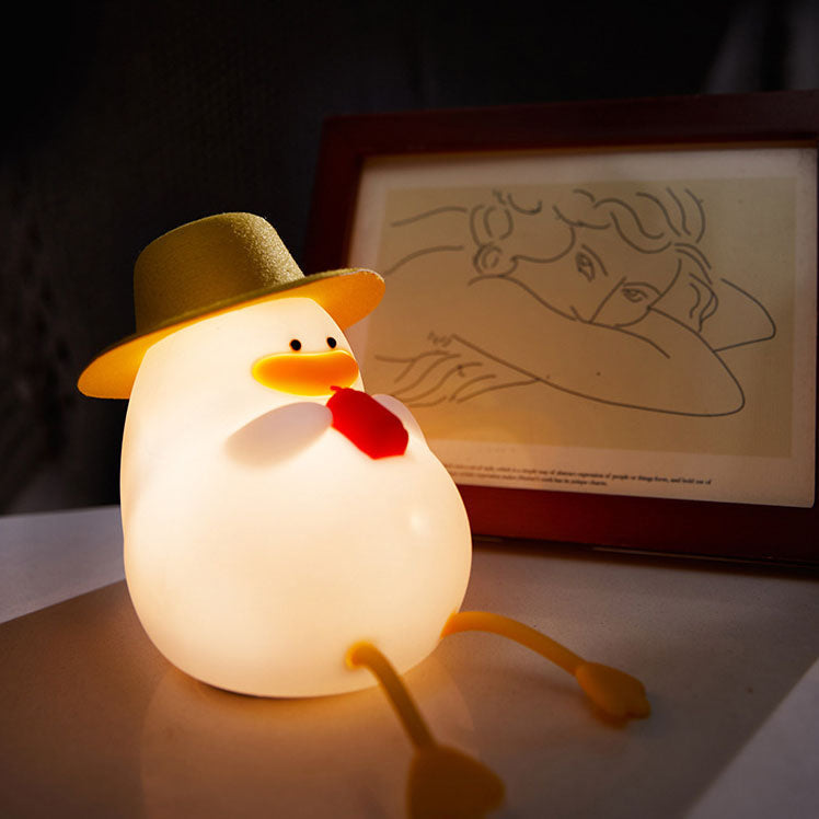 Creative Cartoon Silicone Duck Pat  LED Night Light Table Lamp Cuvalon