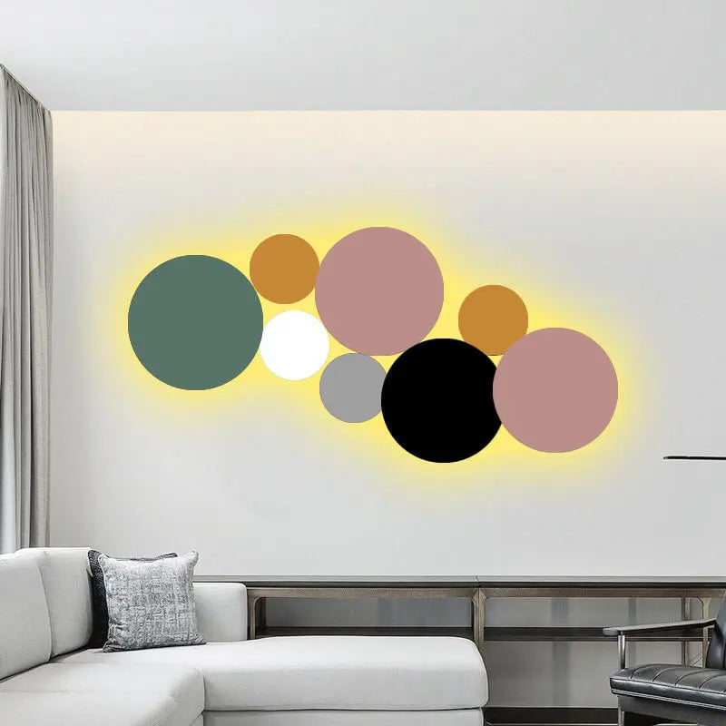 Modern Minimalist Colorful Round Iron LED Wall Sconce Lamp Cuvalon