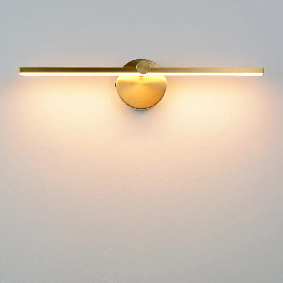 Nordic Minimalist Aluminum Long Bar Switch LED Mirror Wall Sconce Lamp Cuvalon